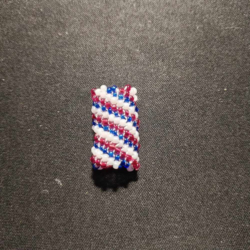Dreadlock Bead Handmade Red Blue Spiral Seed Bead Hair Jewelry Peyote Loc Charm